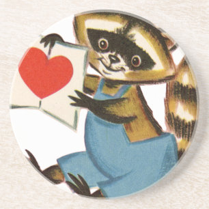 Porta-copos Vintage Raccoon Love
