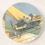 Porta-copos Vintage Science Fiction Steampunk Carro Convertíve<br><div class="desc">Ilustração venenosa viagem futurista vitoriana e ficção científica de transporte design com asas a vapor-punk apresentando um carro voador conversível. O motorista está prestes a aterrissar seu carro futurista (ou é um avião) na loja de chocolate no futuro. Um clássico design de ficção científica de quadrinhos retrô.</div>