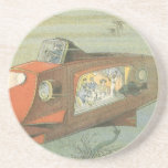 Porta-copos Vintage Science Fiction Steampunk Subsea in Sea<br><div class="desc">Imagem de vintage: futurista Science Fiction steampunk viagem e imagem de transporte. Um submarino vitoriano a viajar debaixo do mar com um grupo de turistas a ver com peixes,  águas-vivas e outras espécies marinhas. Um clássico design de ficção científica de quadrinhos retrô do futuro.</div>