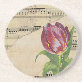 Porta-copos Vintage Victorian Music Romance Tulips