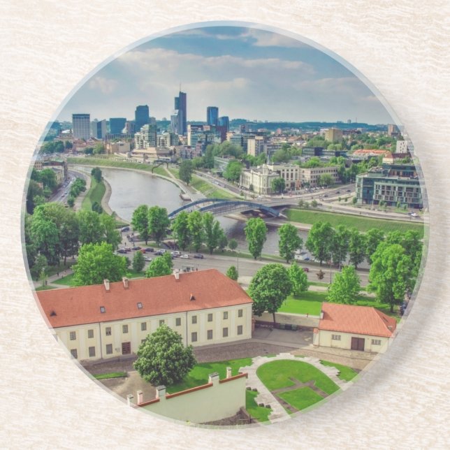 Porta-copos Vista aérea de Vilnius, Lituânia (Frente)