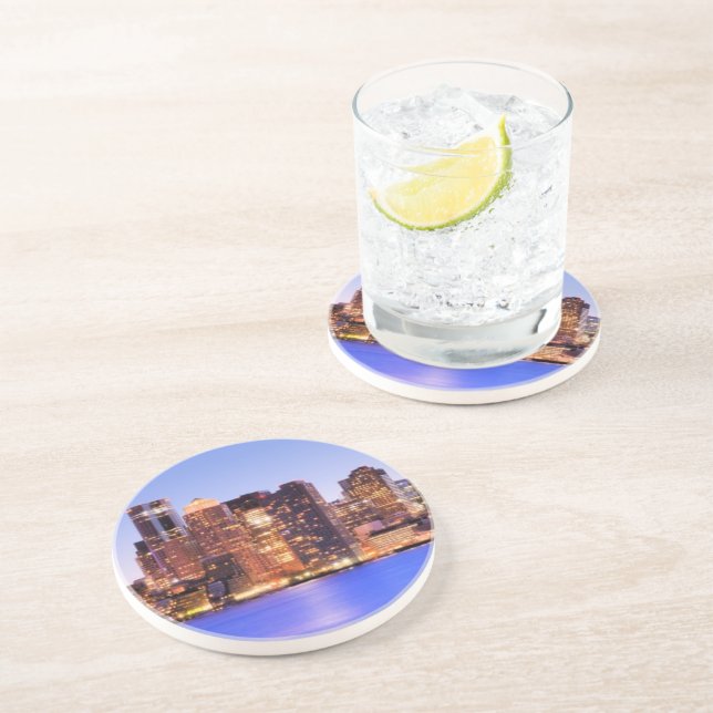 Porta-copos Vista do distrito financeiro de Boston do centro (Lateral)