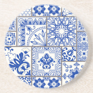 Porta-copos Vitoriano Majolica: Padrão de Azulejo de Patches.