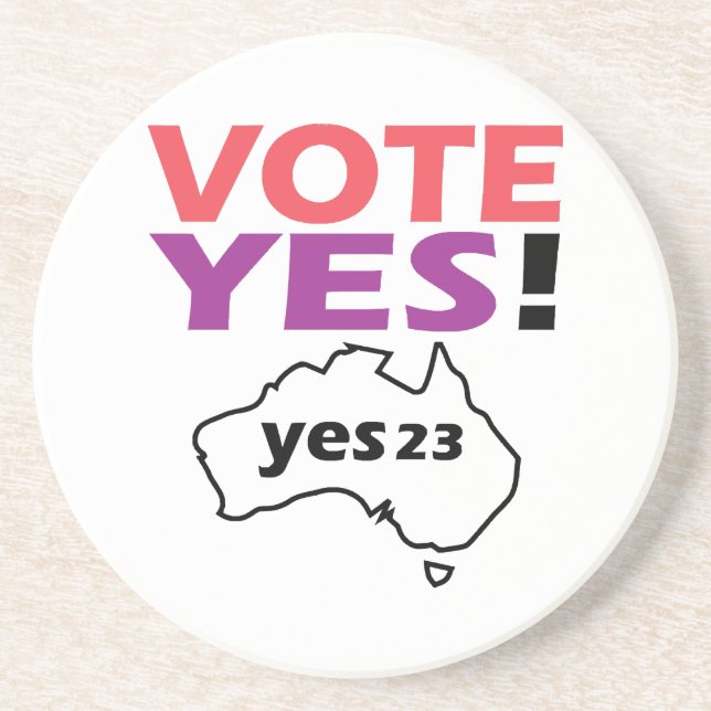 Porta-copos Vote Sim Para A Voz Dos Indígenas Australianos (Frente)