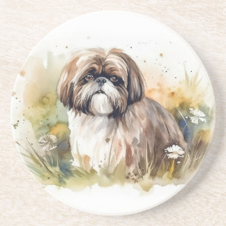 Porta-copos Watercolor Shih Tzu
