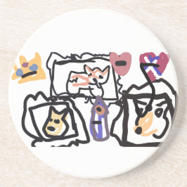 Porta-copos Welsh Corgi hearts 