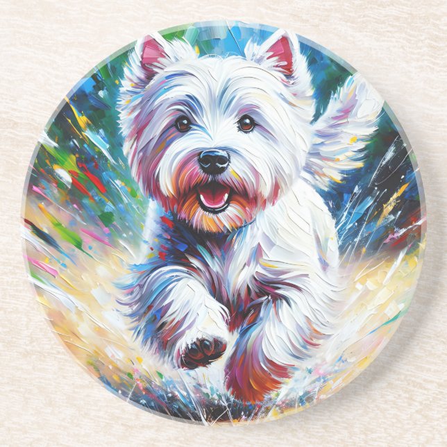 Porta-copos West Highland White Terrier "Westie" Dog Portrait (Frente)