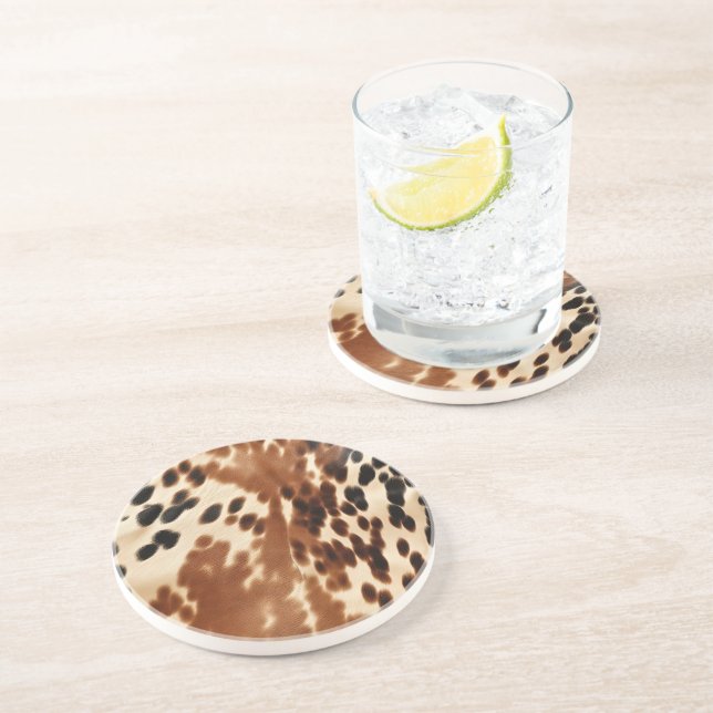 Porta-copos Western Brown Cowhide (Lateral)