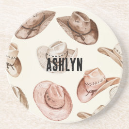 Porta-copos Western Cowgirl Pink Brown Hats