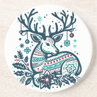Porta-copos Whimsical Christmas Deer Vector Clipart - Festive