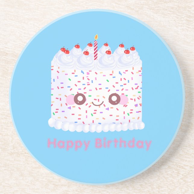 Porta-copos White Frosting Sprinkle Birthday Cake (Frente)