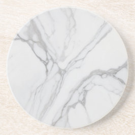Porta-copos White Gray Marble Minimal Elegant Coaster