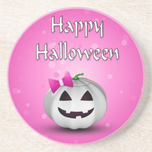 Porta-copos White Pumpkin Pink Girly Halloween