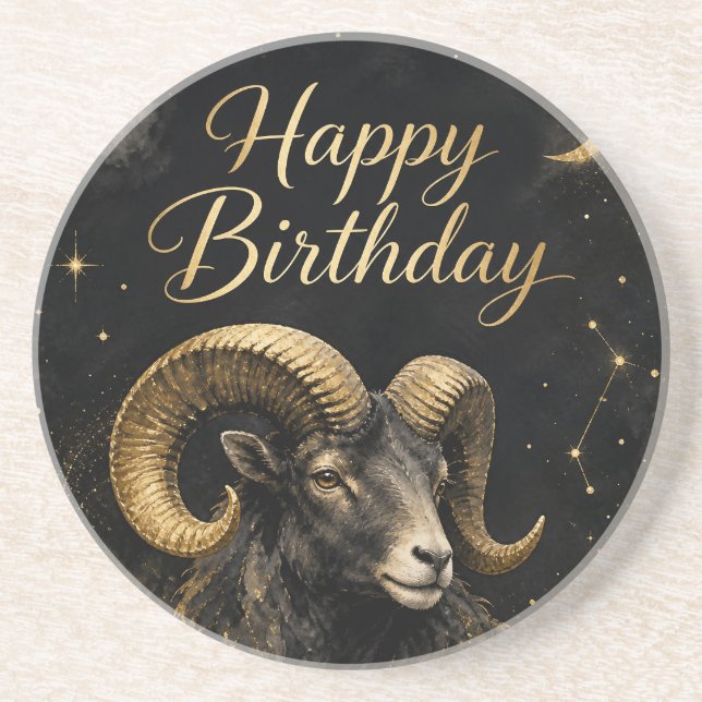Porta-copos Widder Happy Birthday Sternzeichen Design (Frente)