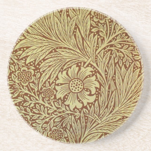 Porta-copos William Morris Marigold Padrão Antiquado de Flor (Frente)