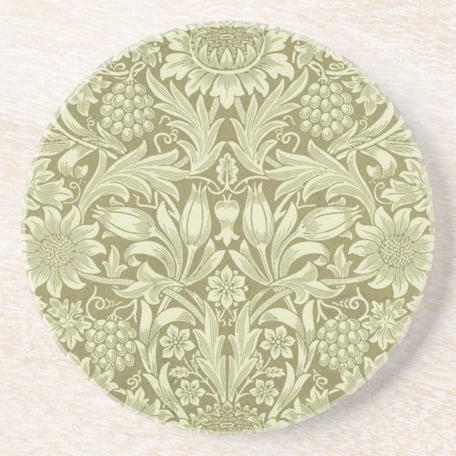Porta-copos William Morris Sunflower Green Flower (Frente)