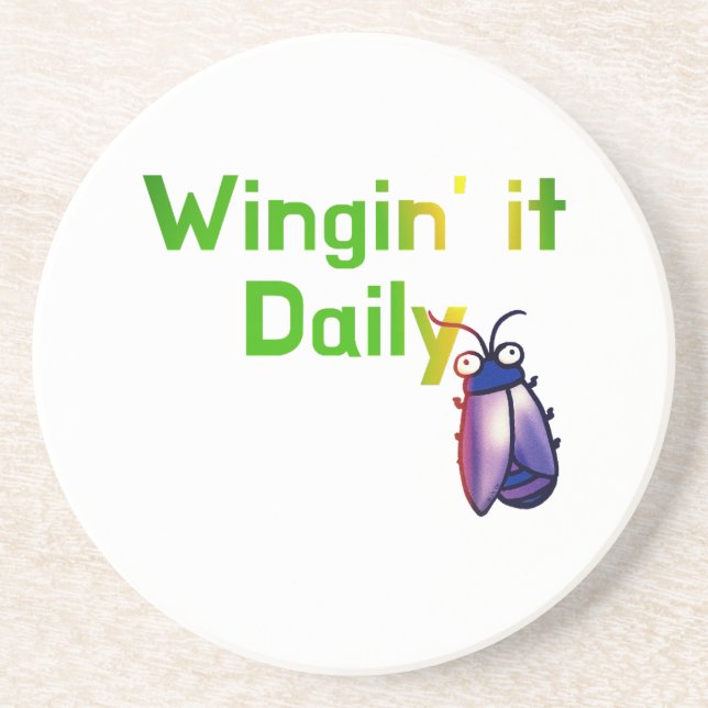 Porta-copos Wingin It Daily Funny Bug Humor (Frente)