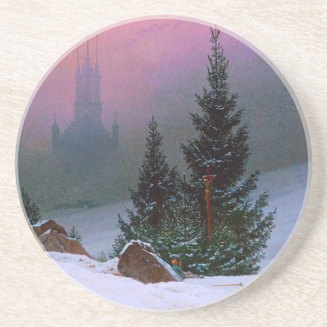 Porta-copos Winter Landscape Caspar David Friedrich (Frente)