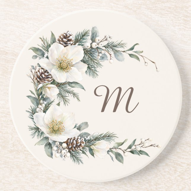Porta-copos Winter Magnolia Monogram (Frente)