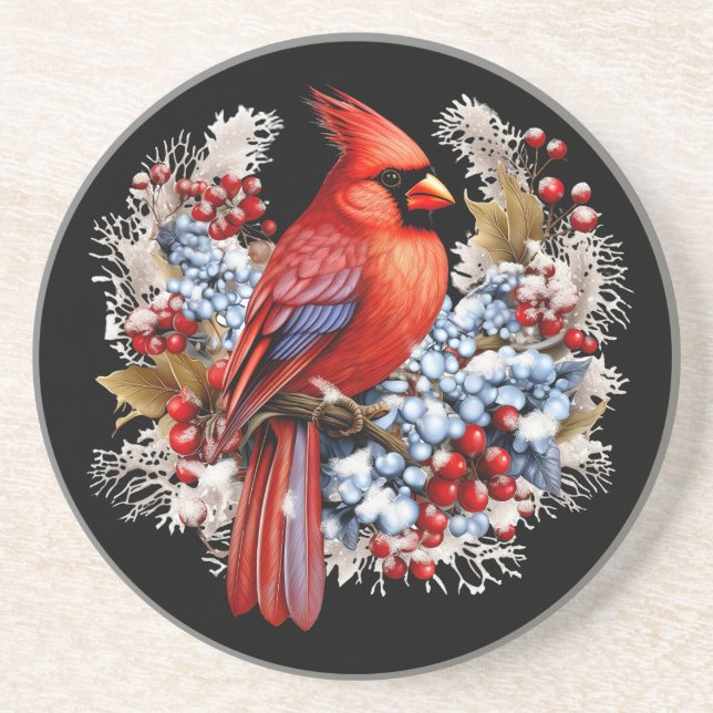 Porta-copos Winter Wonderland Red Cardinal (Frente)