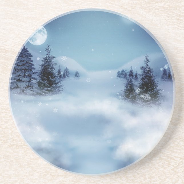 Porta-copos Wonderland de inverno à noite (Frente)