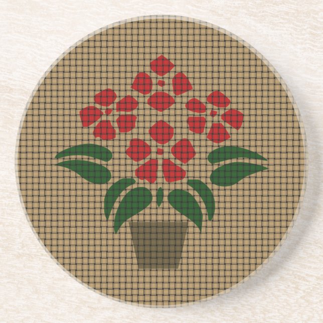 Porta-copos Woven Poinsetta (Frente)