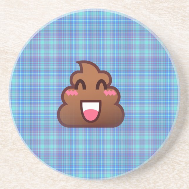 Porta-copos xadrez poop emoji (Frente)