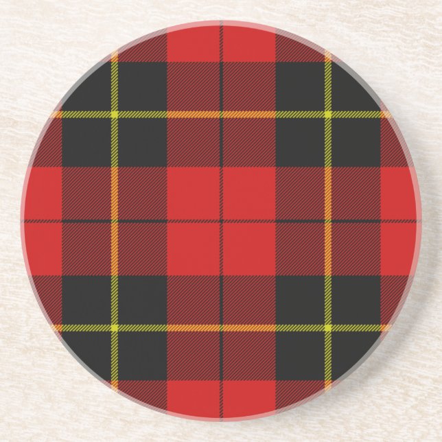Porta-copos Xadrez preto Wallace Tartan (Frente)