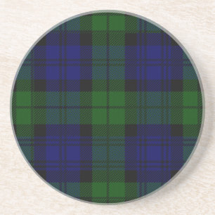 Porta-copos xadrez verde azul de tartan Black Watch