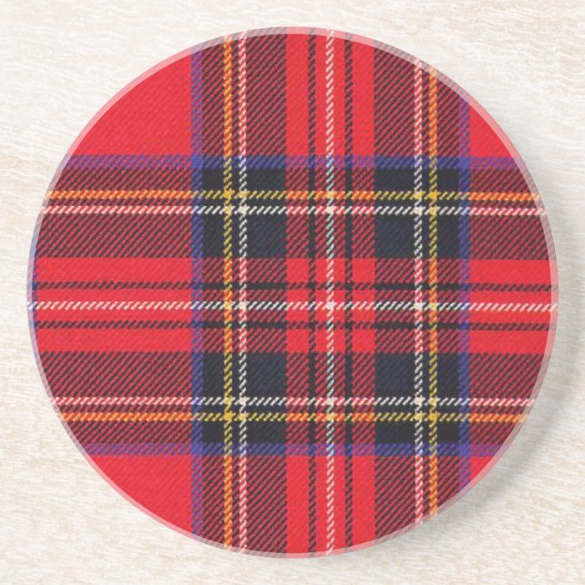 Porta-copos Xadrez vermelha de Stewart tartan (Frente)