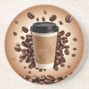 Porta-copos Xícara de Café Flutuante Com Grãos de Café