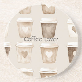 Porta-copos Xícaras de Café com Coração de Creme