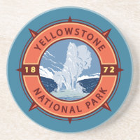 Yellowstone National Park Retro Compass Emblem