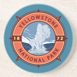 Porta-copos Yellowstone National Park Retro Compass Emblem