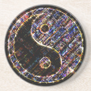 Porta-copos Yin Yang Blue Metal Fire