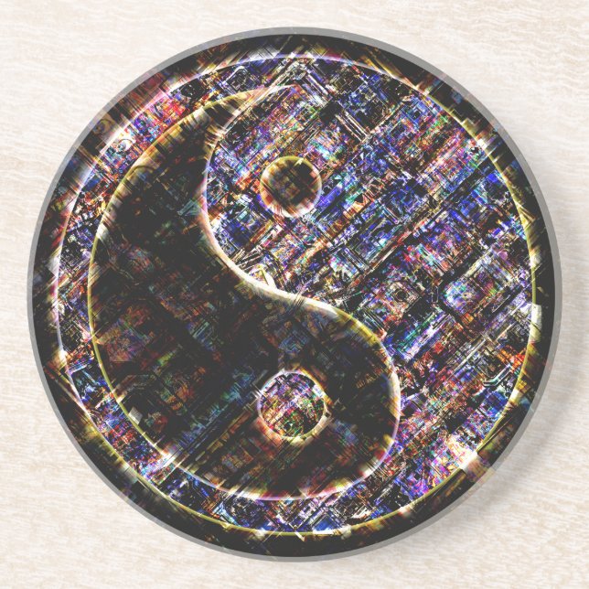 Porta-copos Yin Yang Blue Metal Fire (Frente)