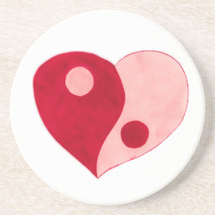 Porta-copos Yin Yang Heart (Vermelho/Rosa)