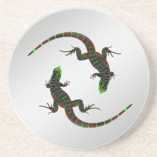 Porta-copos Yin Yang Lizards Silver