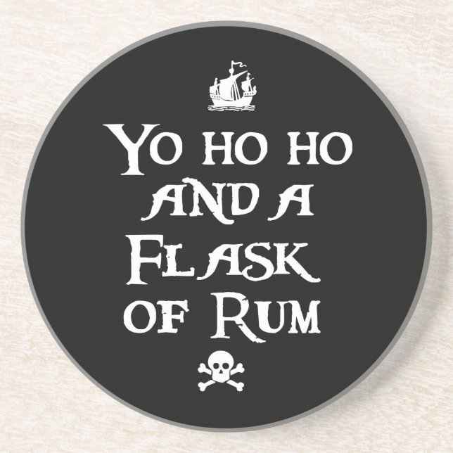 Porta-copos Yo ho ho e o Flask of Rum, Pirate (Frente)