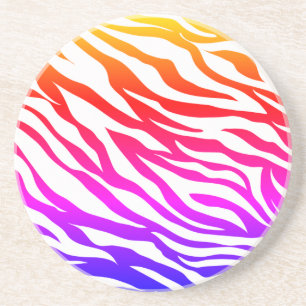 Porta-copos Zebra com tiras de pele multicoloridas Padrão- 221