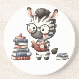 Porta-copos Zebra Lendo Livros.