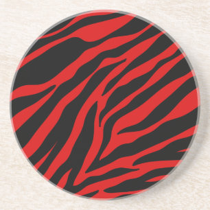 Porta-copos zebra vermelha