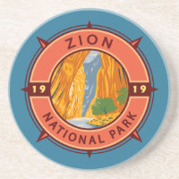 Zion National Park Retro Compass Emblem