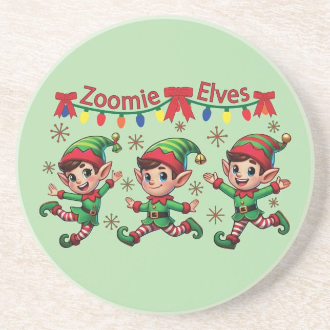Porta-copos Zoomie Elves Natal (Frente)
