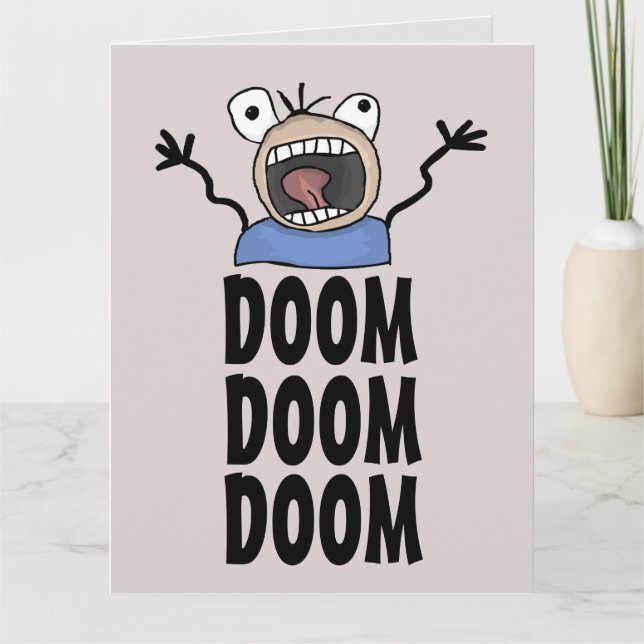 PORTA DE CARTÃO DE ANIVERSÁRIO ENGRAÇADO! DOOM! Pl (Frente)