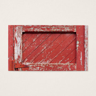 Porta de celeiro de madeira pintada vermelho