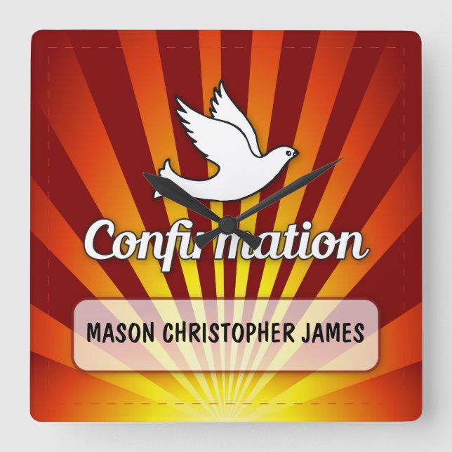 Porta de Confirmação de parabéns, Dourada, Relógio (Frente)