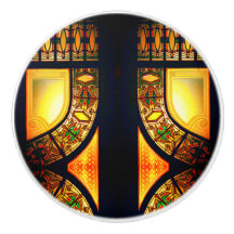 Porta de vidro colorido vitoriana elegante