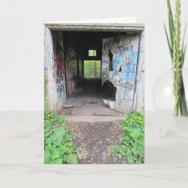 "Porta do Asilo Insano de Walcott" Cartão de Anive (Frente)