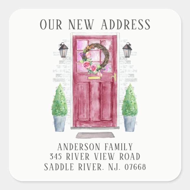 Porta frontal | Novo adesivo do rótulo do endereço (Frente)